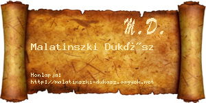 Malatinszki Dukász névjegykártya